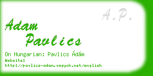 adam pavlics business card